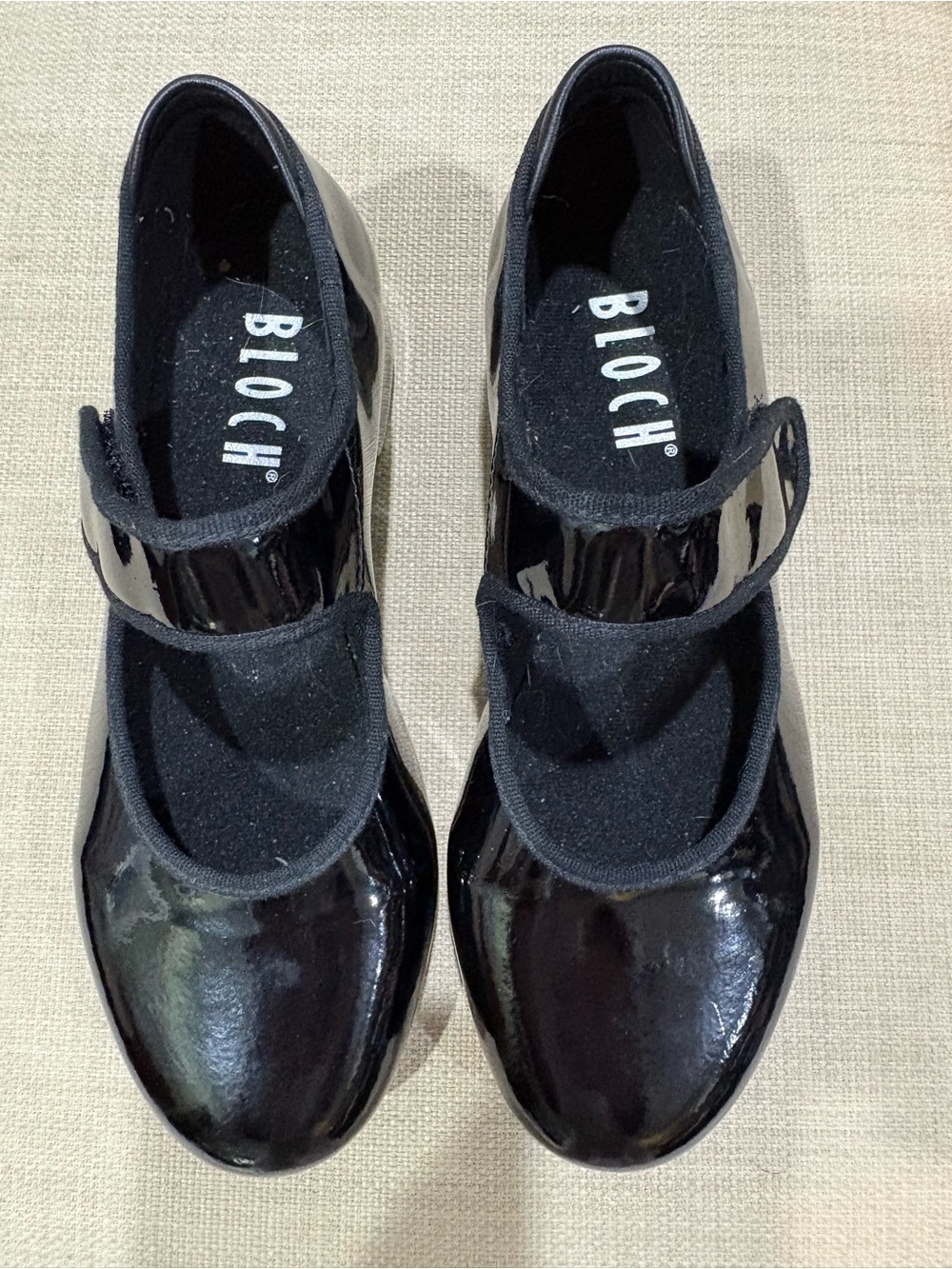 Bloch Girl’s Black Patent Mary Jane Velcro Tap Dance Shoes-Sz 13-only worn twice